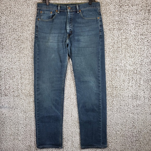 Levi's 505 Regular Fit Jeans Mens W33 L34 Blue Denim Classic Casual Pants - Picture 1 of 9